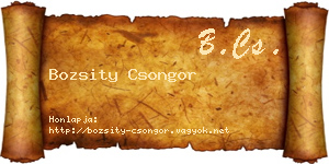 Bozsity Csongor névjegykártya